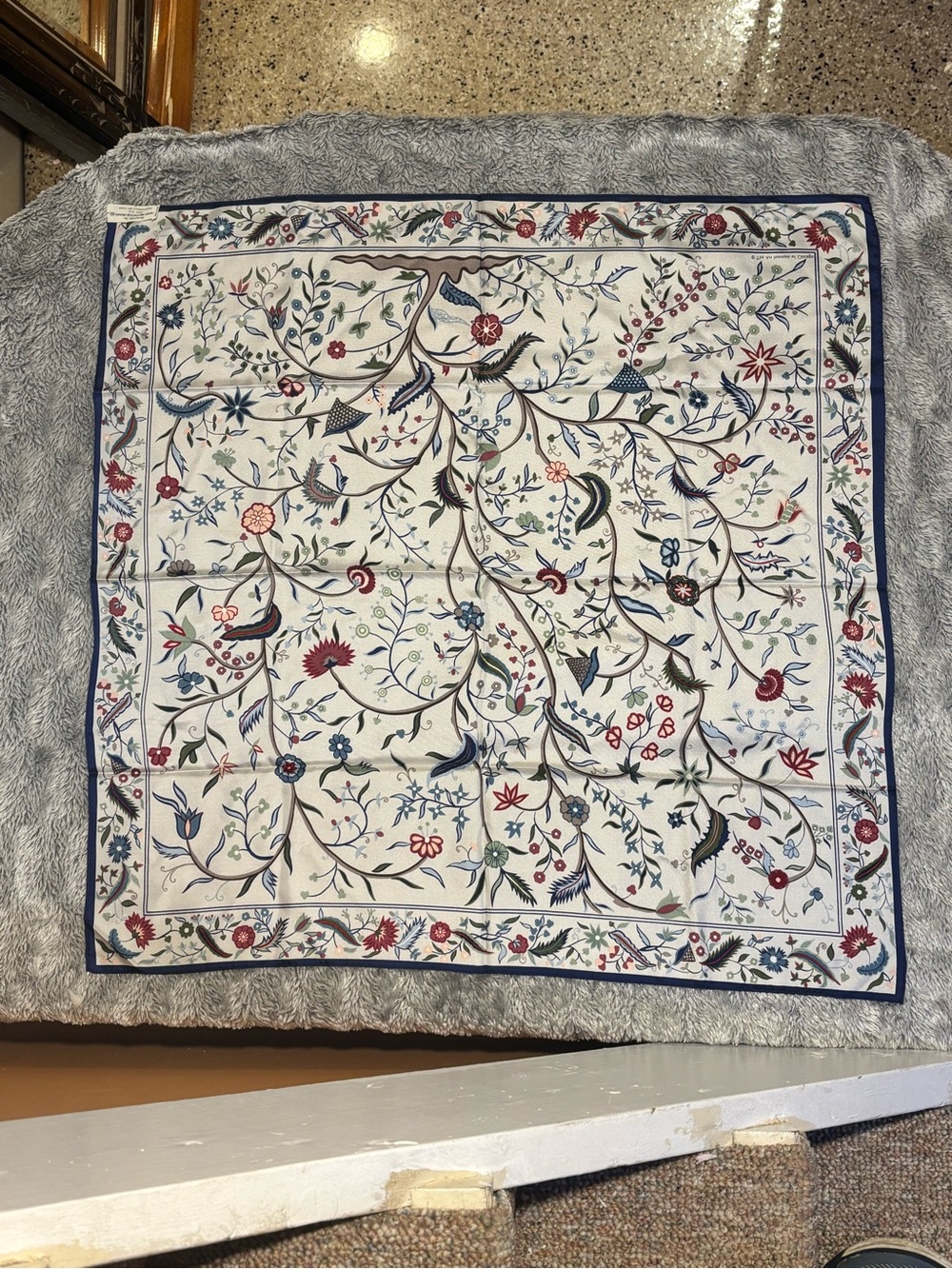 Floral Silk Scarf from Art Institute of Chicago 31” Multi Colored Flowers - Picture 11 of 16